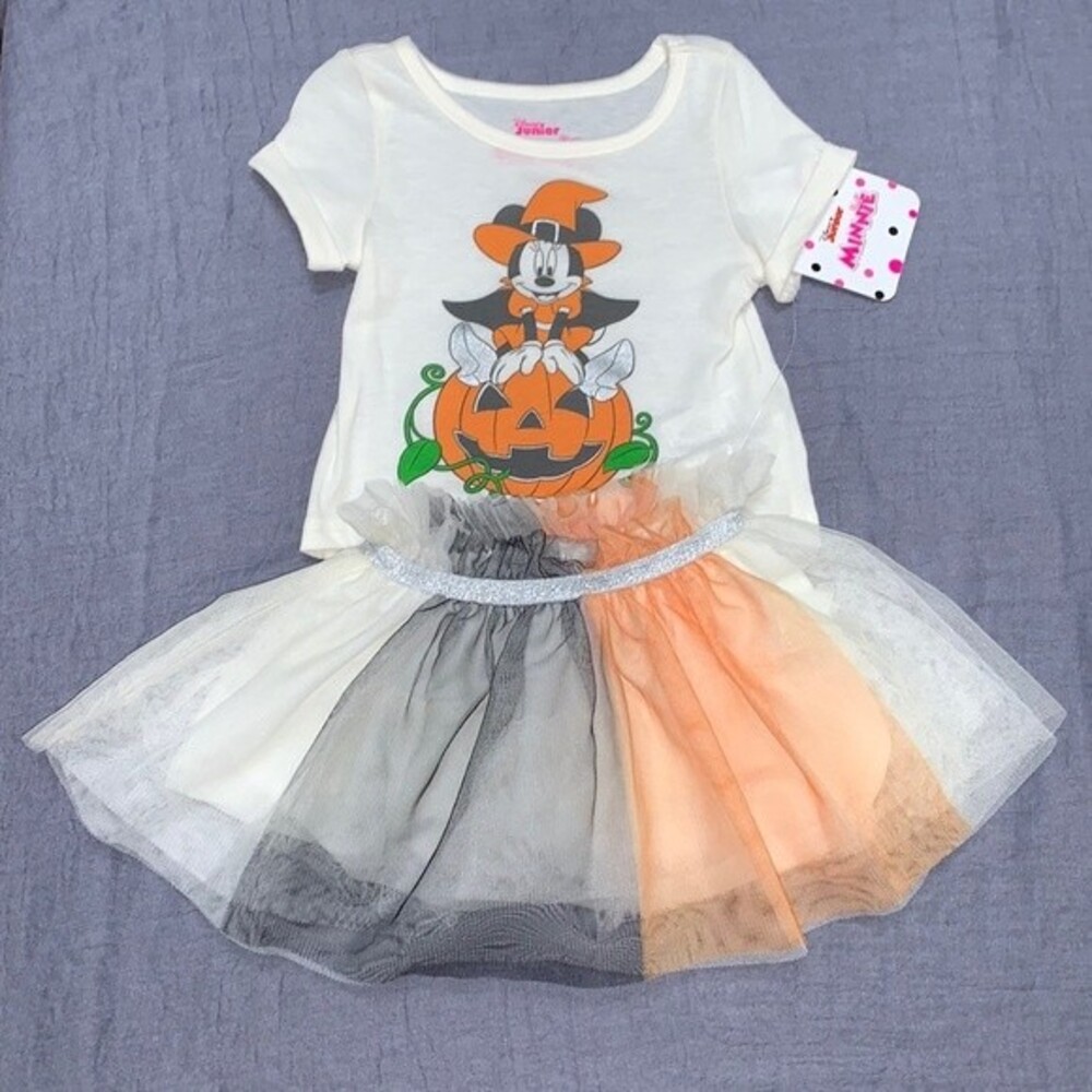 Girl Disney Minnie 2 pc outfit 12 months Halloween   set